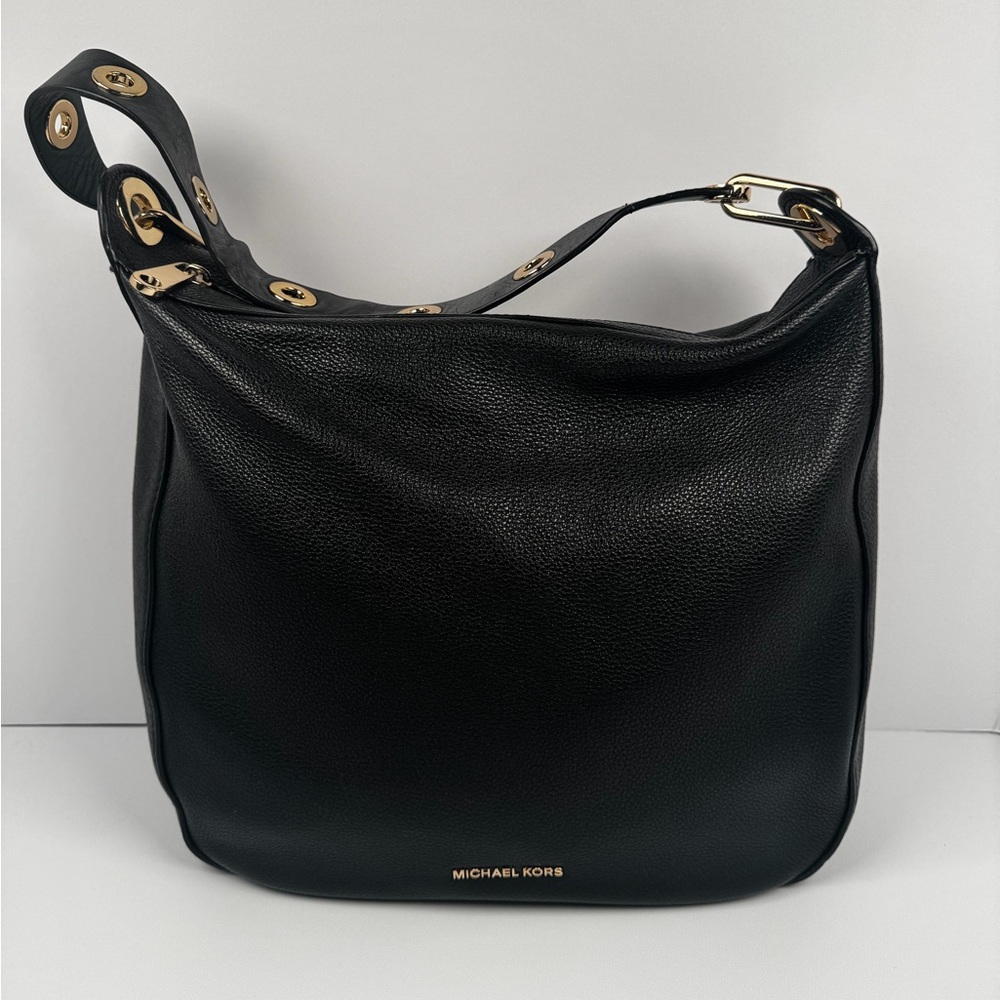 Michael Kors Raven Large Leather Shoulder Bag Black